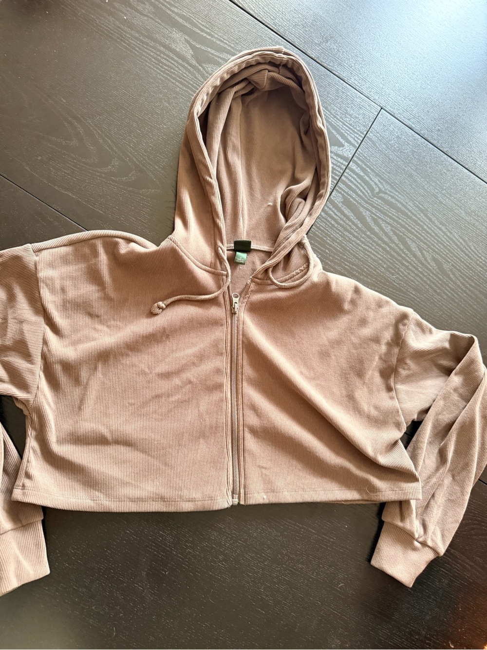 wild fable Cropped Zip Hoodie in Taupe Pink